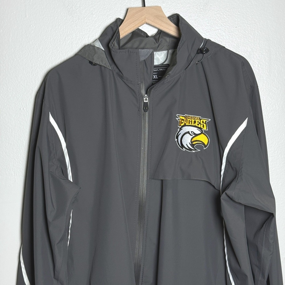 Holloway Mens Chesnee Eagles Jacket XL Gray Windbreaker Hooded‎ Coach Training